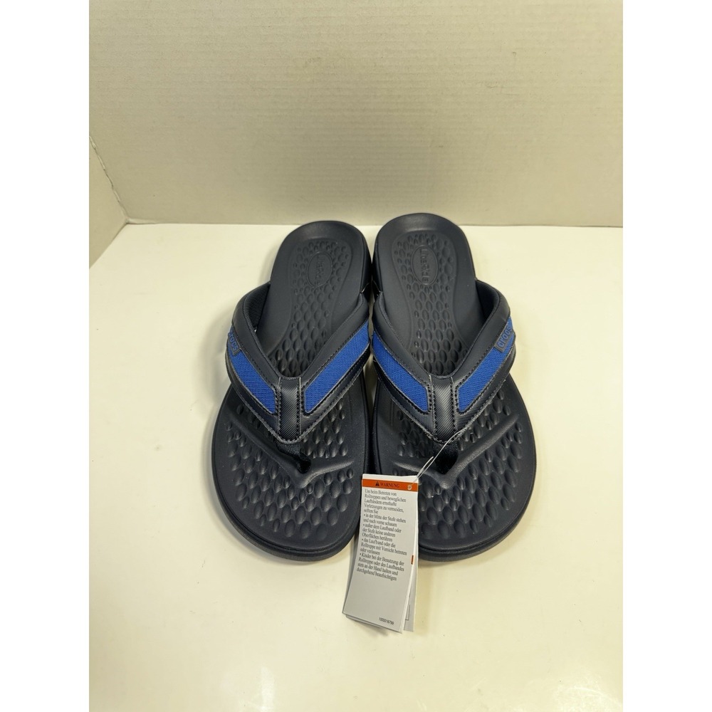 Crocs Yukon Sport LiteRide Flip Flops Sandles Mens Navy Blue Slip-On Thong - 14